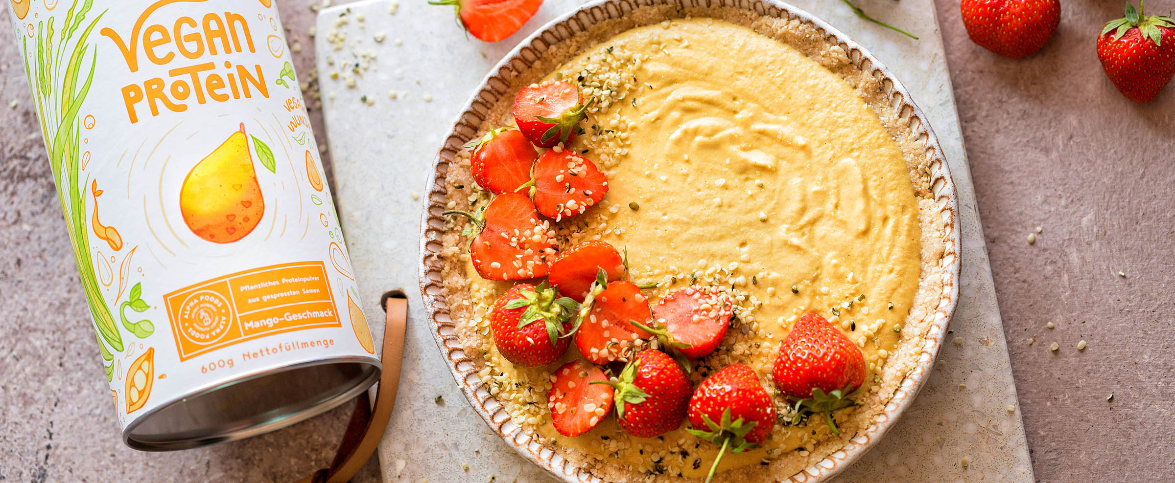 Crostata proteica vegana al mango
