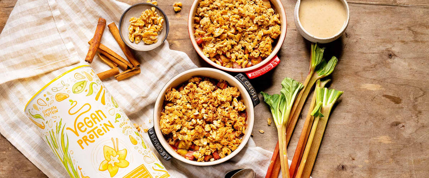 Porridge al forno senza glutine con vaniglia al rabarbaro