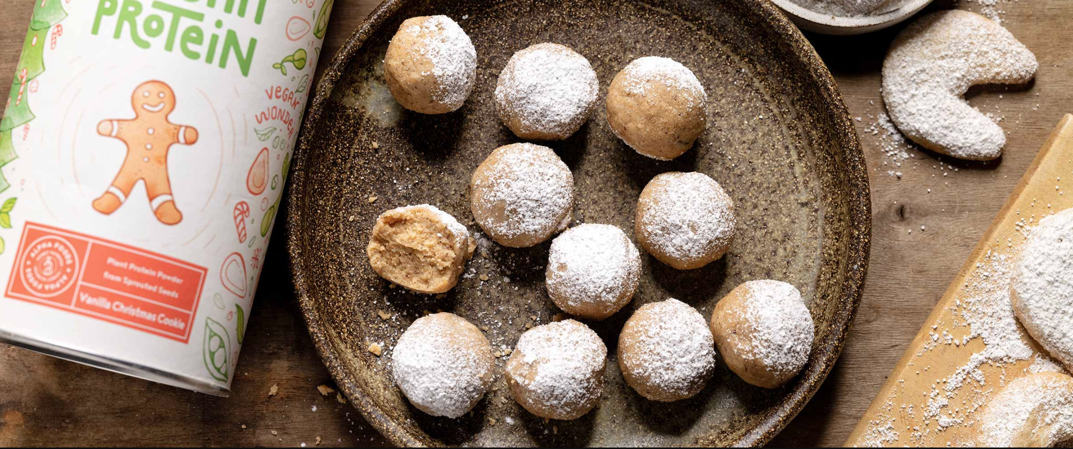 Polpette dolci proteiche al gusto biscotti di Natale