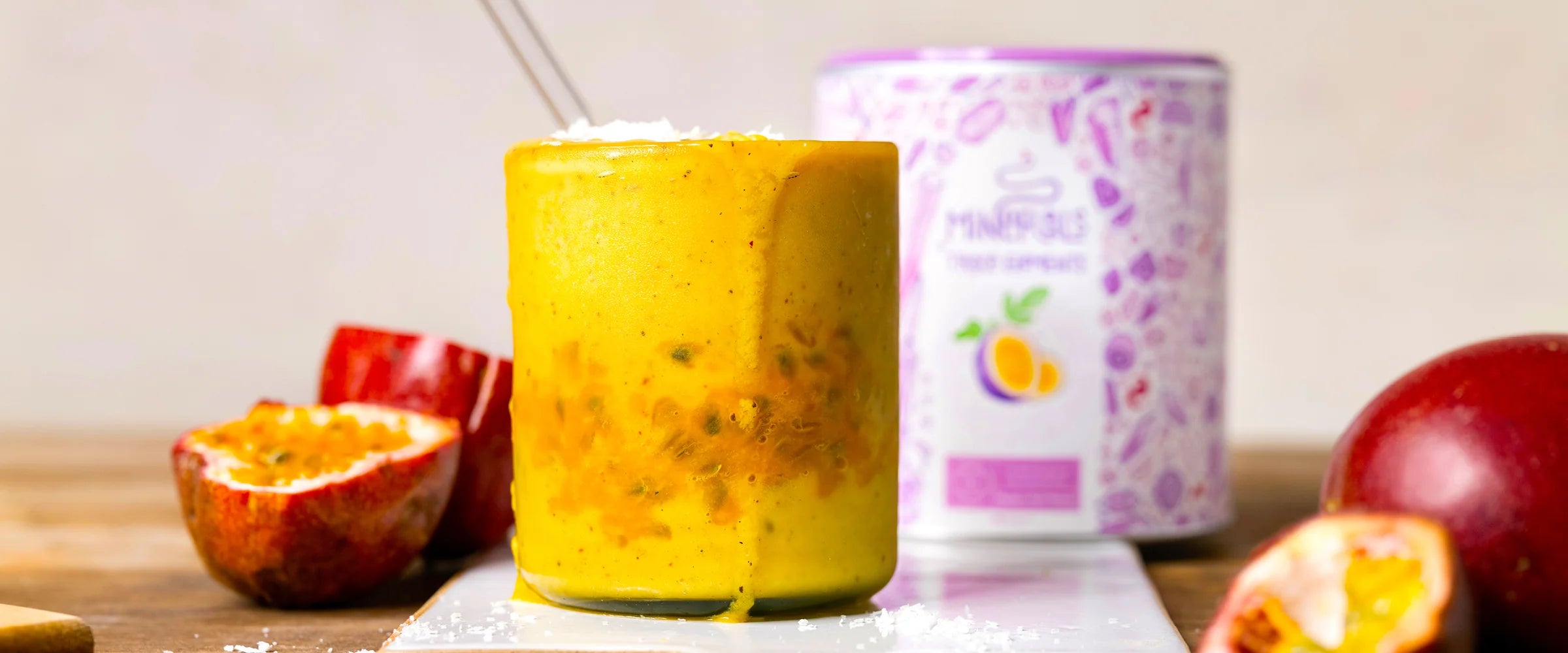 Frullato frutto della passione e maca con preziosi minerali