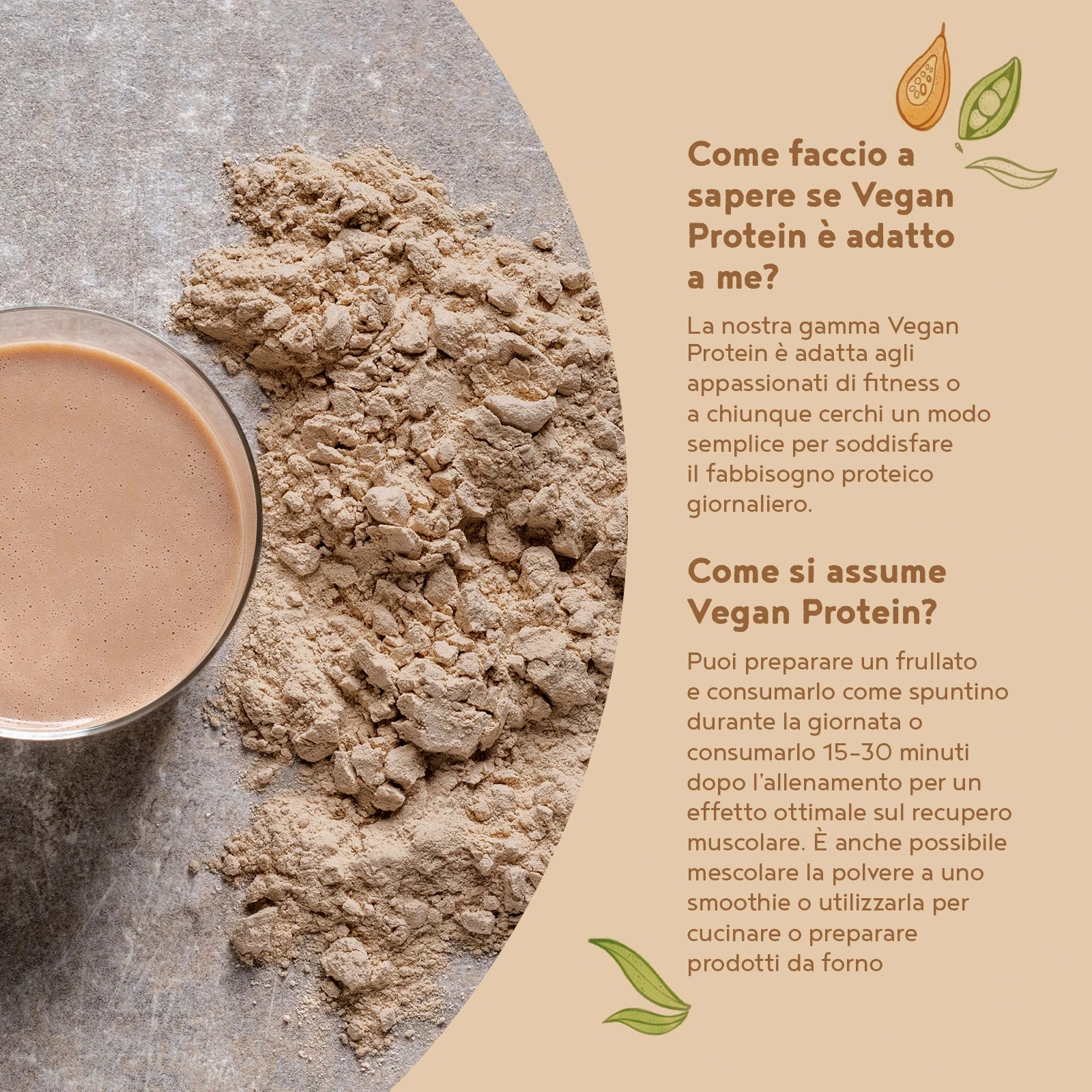 MGP Proteine Vegane In Polvere Gusto Cioccolato - 20g Di Proteine Per Porzione, Senza Zuccheri Aggiunti, Low Fat, Con Vitamine E Minerali