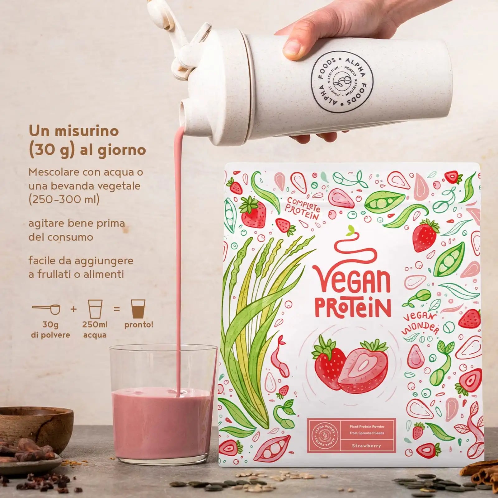 A+ Three - Proteine Vegane - Fragola