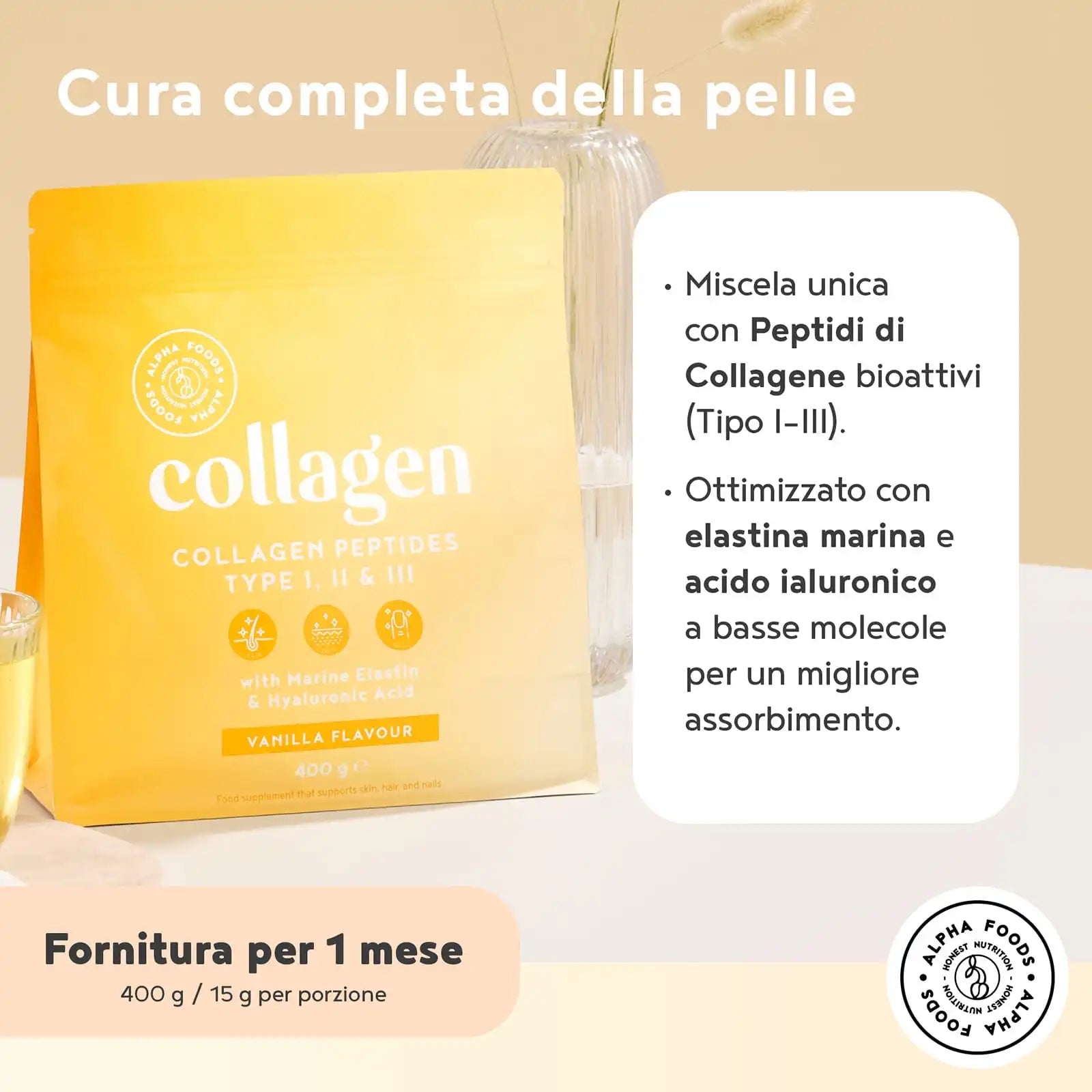 A+ One - Collagene in polvere - Gusto Vaniglia