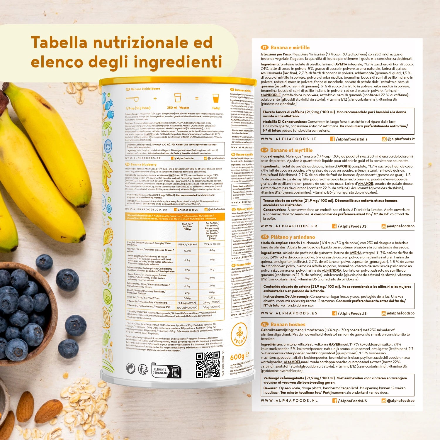 A+ Two - Morning Fuel Breakfast Shake - Banana e Mirtillo