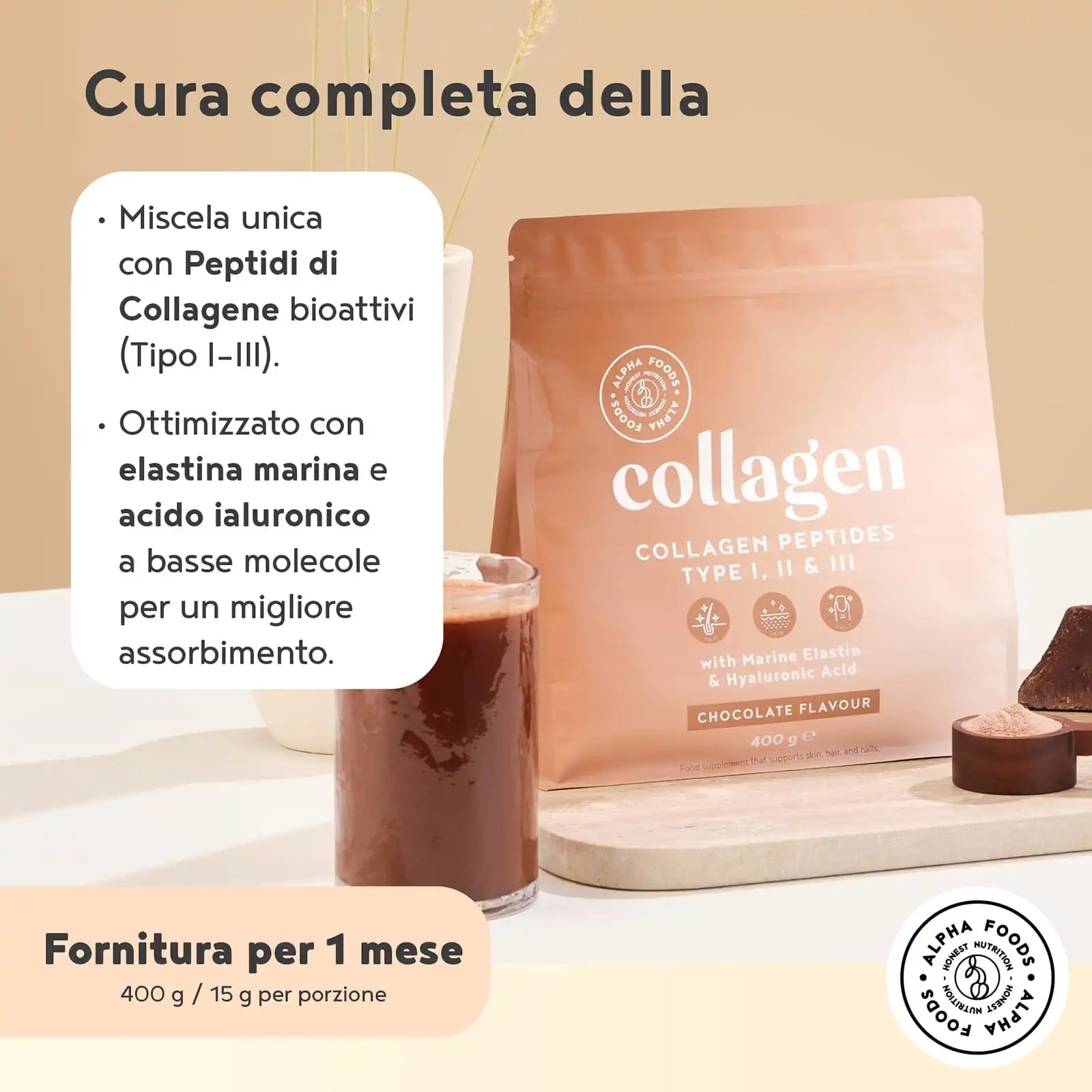A+ One - Collagene in polvere - Gusto Cioccolato
