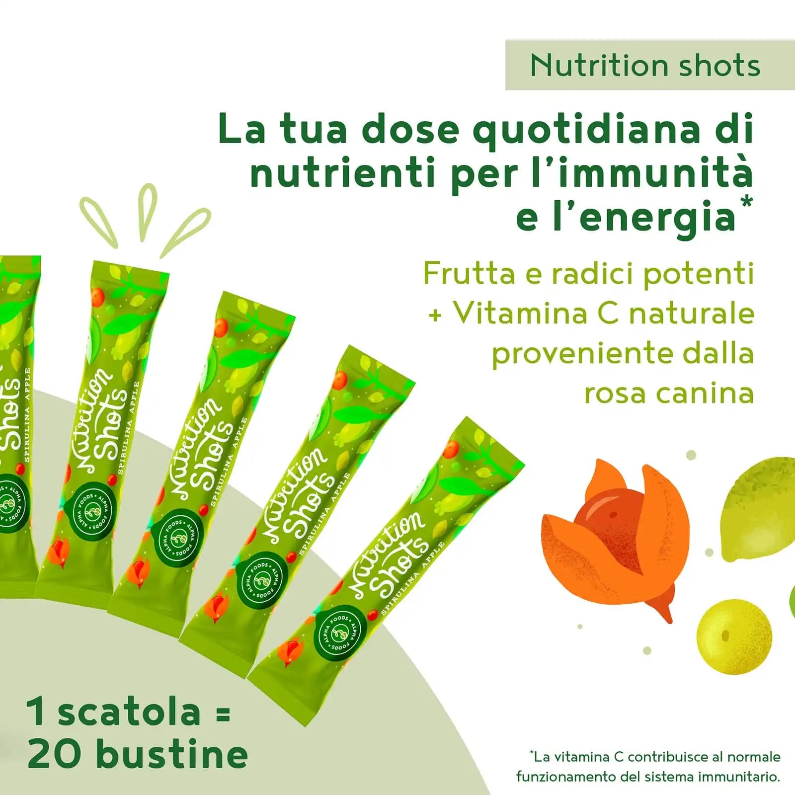 A+ One - Nutrition Shot - Spirulina e Mela